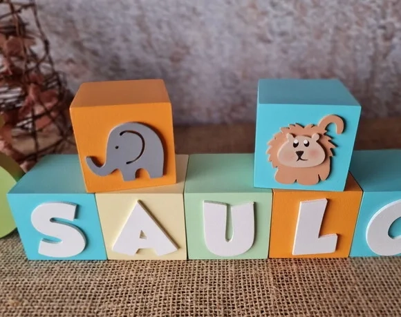 Cubos 6x6cm SAFARI + INICIAL