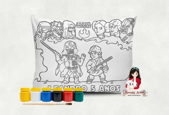 Almofada com Tinta para Colorir Star Wars