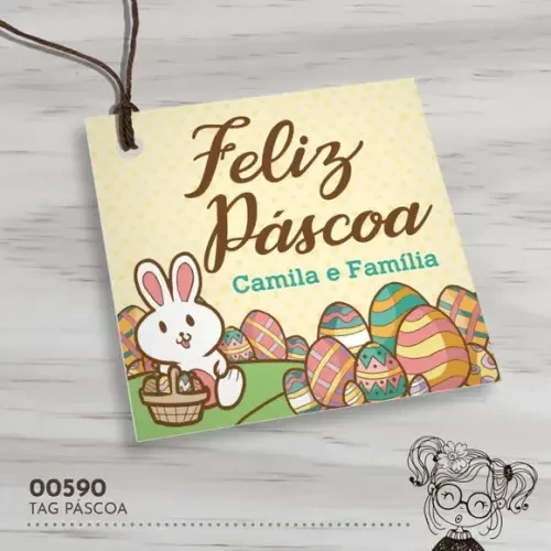 Tag Quadrada Páscoa - 00590