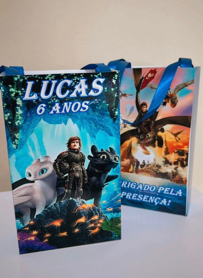 Sacolinhas Personalizada Como treinar Seu Dragão Lembrancinhas Para Aniversário