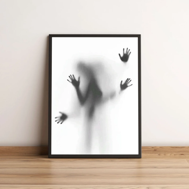 Quadro Sombra Assustadora Arte Minimalista 2710