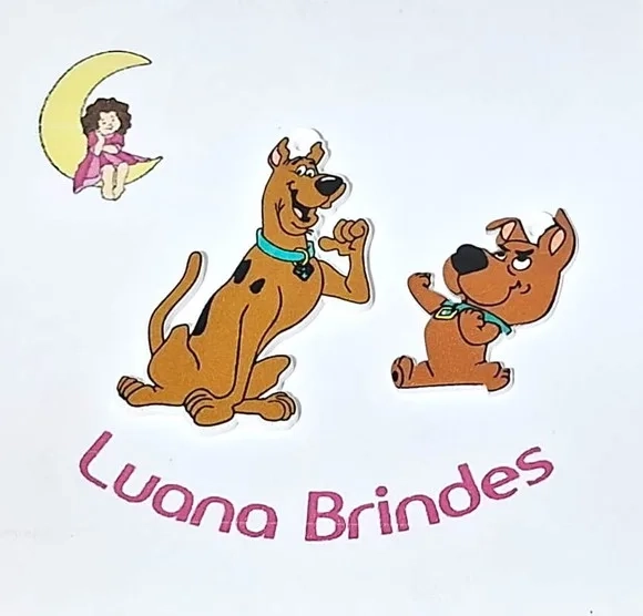 Pingente Scooby-doo e Scooby-loo Acrilico Pacote com 6 Unid.
