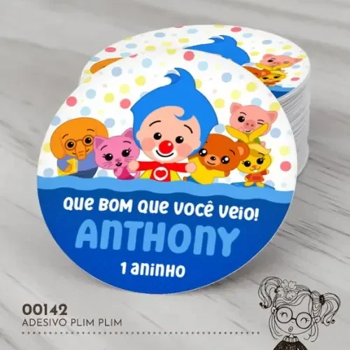 Adesivo Redondo Plim Plim - 00142