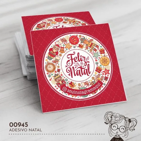 Adesivo Quadrado Natal - 00945