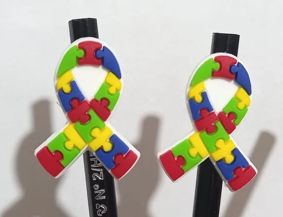 Lápis C/ponteira Laço Símbolo Autismo - 6 Unidades