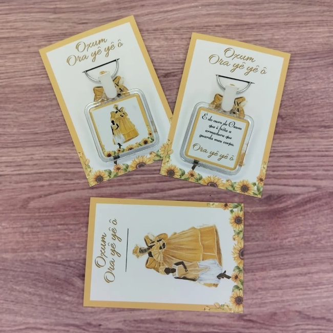 55 Unidades - Chaveiro Orixá Oxum Personalizado Lembrancinhas
