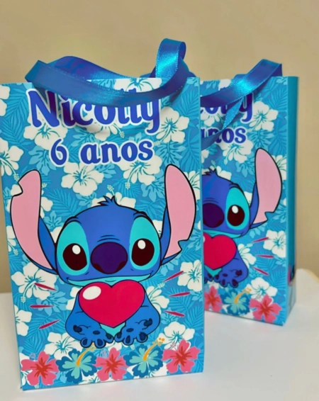 Sacolinhas Personalizada Stitch Lembrancinhas Para Aniversário