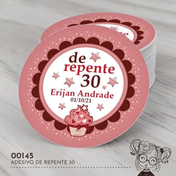 Adesivo Redondo de Repente 30 - 00145