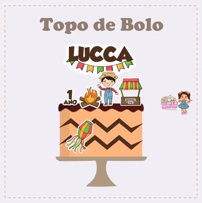 Kit Festa Só Um Bolinho FESTA JUNINA MENINO - Decoração de Festa