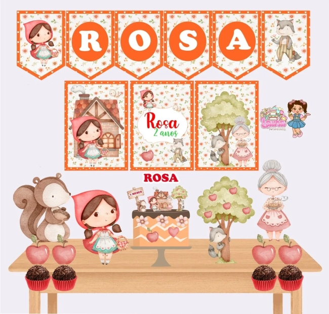 Kit Festa Só Um Bolinho CHAPEUZINHO VERMELHO - Decoração de Festa