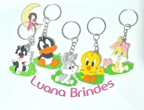 Chaveiro Baby Looney Tunes Emborrachado Pacote C/5 Unidades