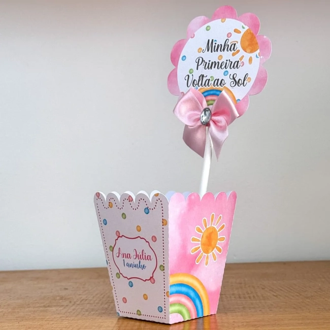 PEGUE E MONTE - Centro de Mesa PRIMEIRA VOLTA AO SOL MENINA - Decoração de Festa | Lembrancinhas | Aniversário | Personalizados