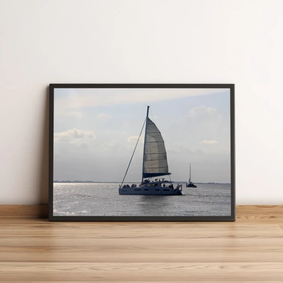 Quadro Decorativo Veleiro Navegando no Horizonte 1527