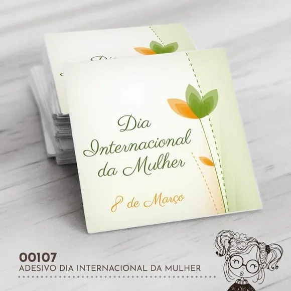 Adesivo Quadrado Dia Internacional Mulher - 00107