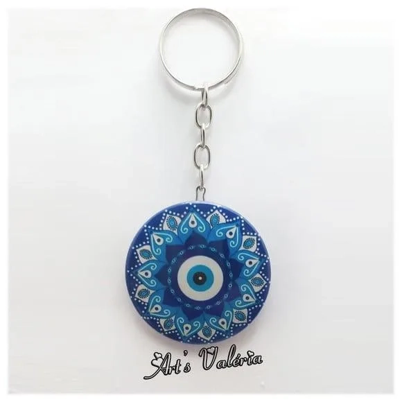 Chaveiro Bóton Olho Grego ou Mandala - Valor Unitário