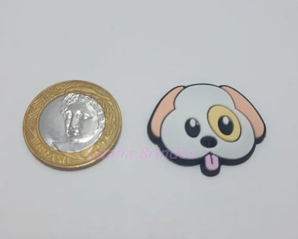 Aplique Carinha de Cachorro emborrachado - pct c/ 8 unid