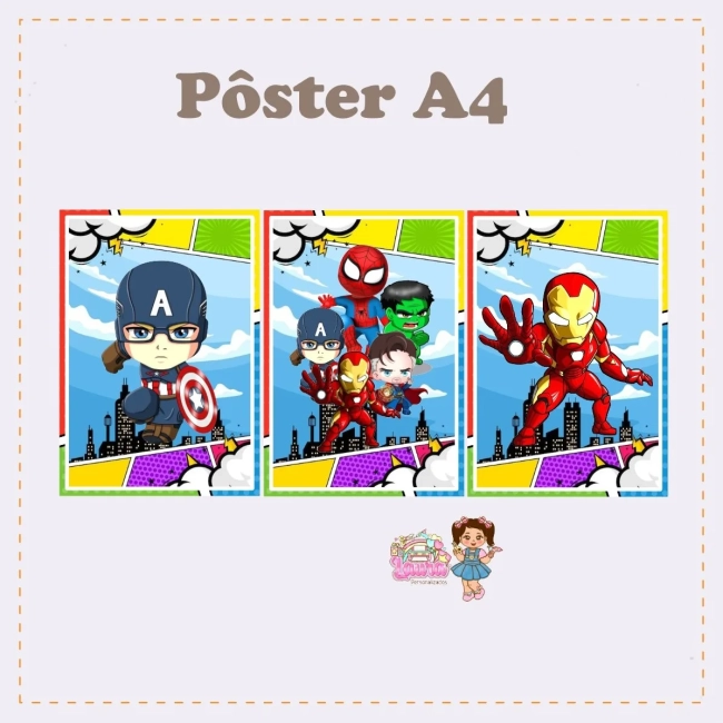 Kit Festa Só Um Bolinho OS VINGADORES - Decoração de Festa