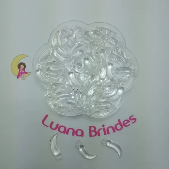 Pimenta Pingente Transparente Mini de Acrilico 50 Unidades