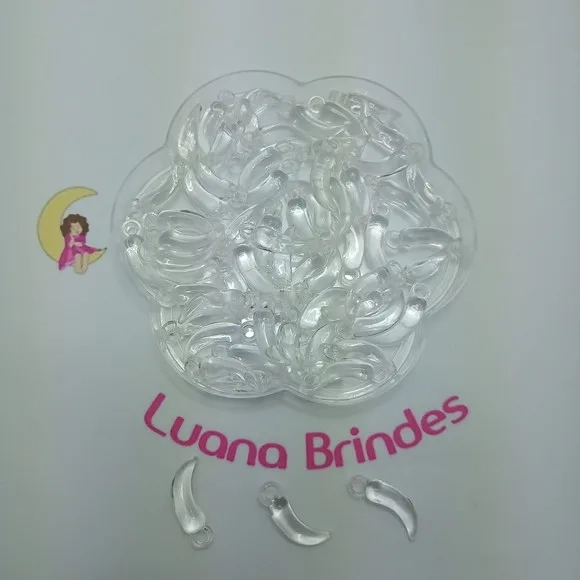 Pimenta Pingente Transparente Mini de Acrilico 50 Unidades