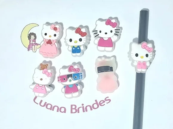 Ponteira P/lápis Hello Kitty Flourescente 6 Unidades