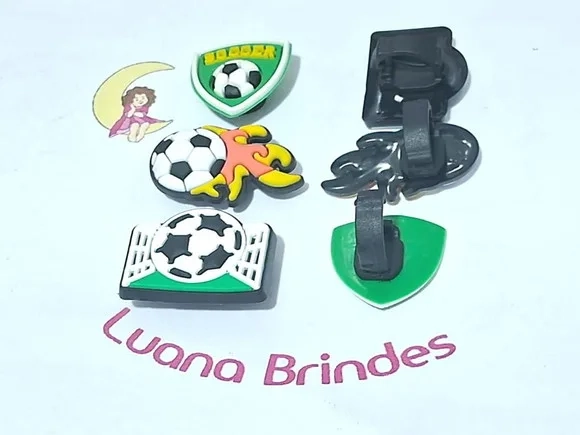 Pins para Cadarço Futebol Emborrachado Pacote com 6 Unidades