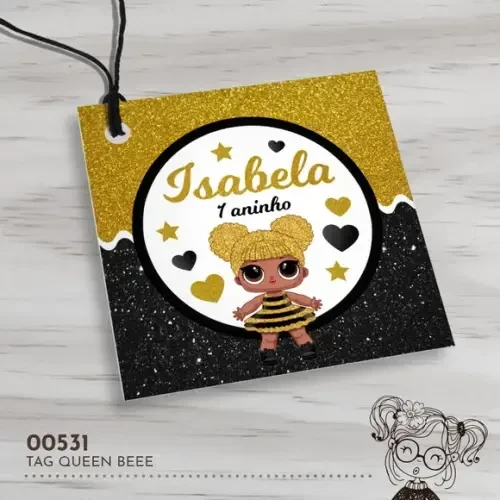 Tag Quadrada Queen Bee - 00531