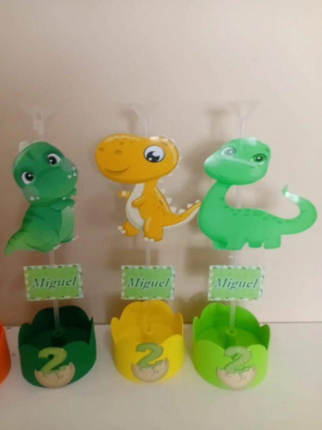 Centro de Mesa Personalizado Dino Baby