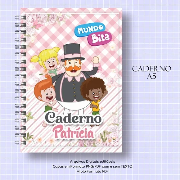 Caderno ou Agenda Personalizada Bita Rosa