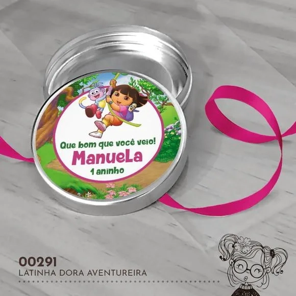 Latinha Adesivada Dora Aventureira - 00291