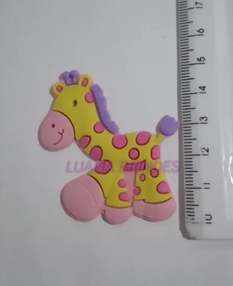 Aplique Emborrachado de Girafa - pct com 8 unid