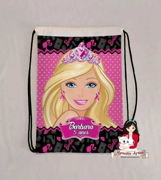 Mochila de Tecido Personalizada Barbie Nova