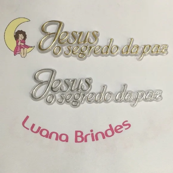 Plaquinhas jesus o Segredo da Paz de Acrílico Inj. Pct C/5