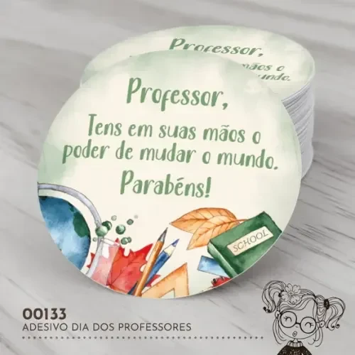 Adesivo Redondo Dia dos Professores - 00133