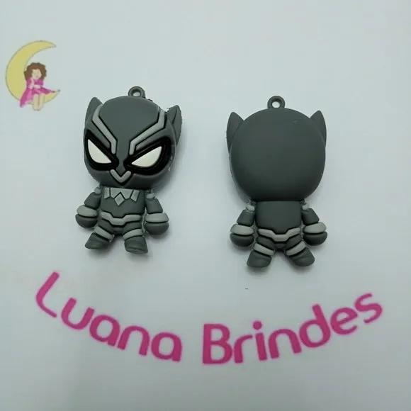 Pingente Pantera Negra Emborrachado 5cm Pct 2 Unidades