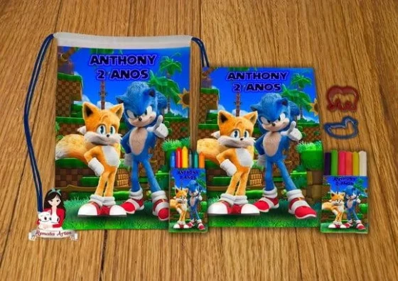 Kit Passatempo Personalizado na Mochila Sonic