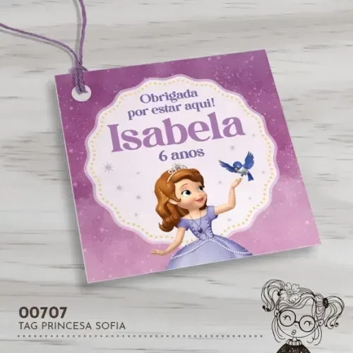 Tag Quadrada Princesa Sofia - 00707