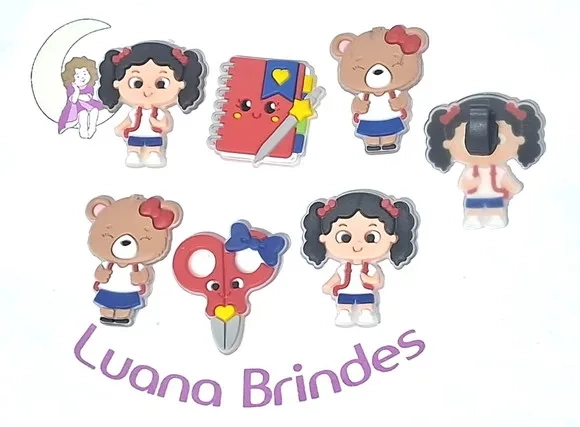 Pins para Cadarço Escolar Emborrachado Pacote com 6 Unidades