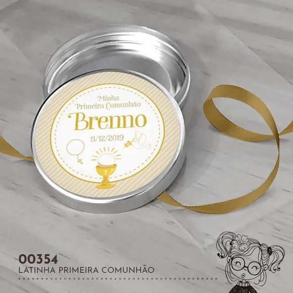 Latinha Adesivada Primeira Comunhão - 00355