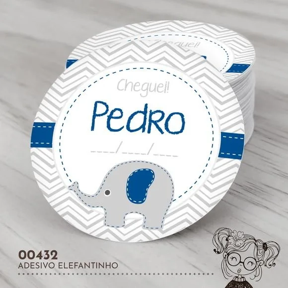 Adesivo Redondo Elefantinho - 00432