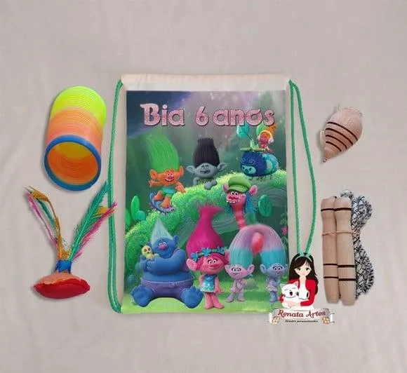 Mochila Boa Infância Tema Trolls