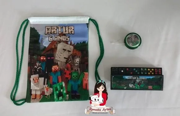 Mini Kit Jogos na Mochila Minecraft