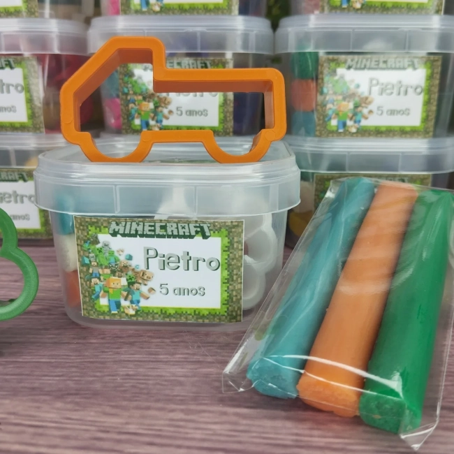 20 kit Massinha no Pote Personalizado - Minecraft - Trabalhamos com qualquer tema - Informar tema no chat
