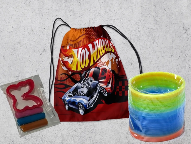 Kit Mochilinha + Mini Massinha de modelar e Mola Maluca Casa Magica Hot Wells