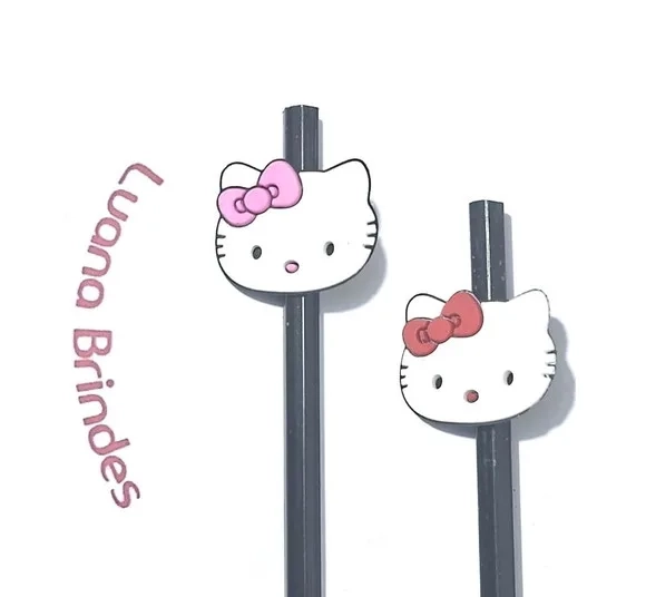 Lápis C/ponteira Hello Kitty Emborrachado Pacote C/6 Unidade