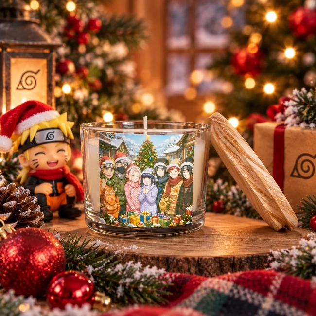 Vela Aromática no Copo Personalizada Natal Naruto - Trabalhamos com outros temas - Informar  tema no chat
