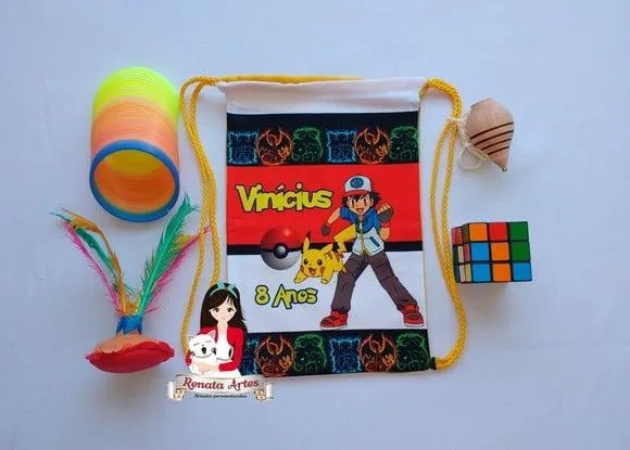 Mochila Brinquedos Retrô Tema Pokémon