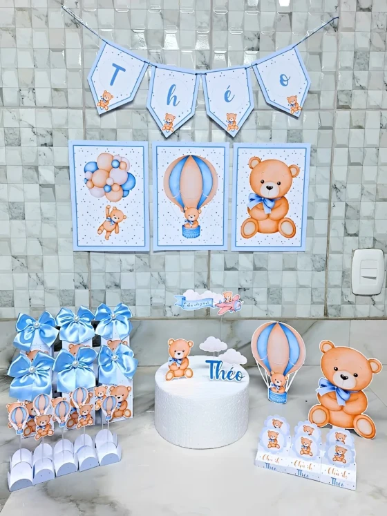 Kit Festa Completo Personalizado (Só um bolinho) - Chá de Bebê (Fazemos outros temas)