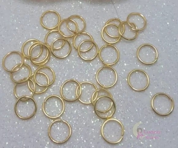 Argolinhas Dourada de Metal - 8mm -pct com 250 unidades.