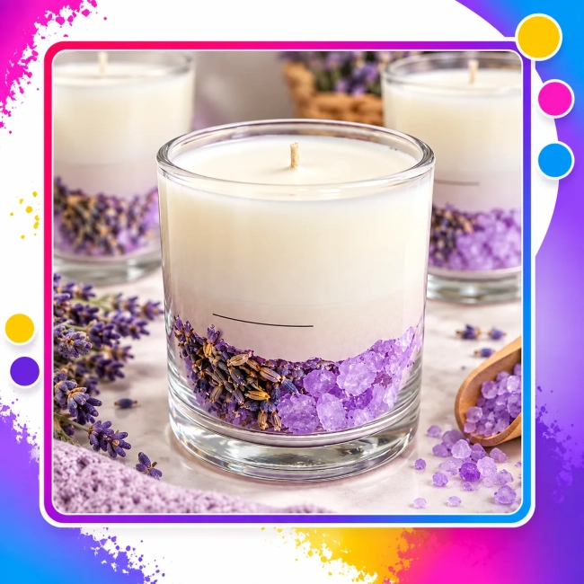 Vela Aromática Artesanal em Copo de Vidro com Flores Secas – Vela Perfumada Decorativa