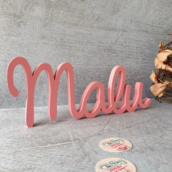 Linha Cursiva -letras Decorativas em mdf Quarto de Bebê